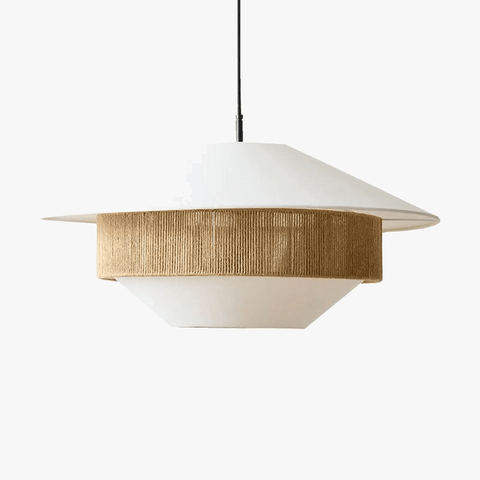 Suspension Vintage Wabi-sabi de Luxe : Lustre Créatif en Corde de Chanvre Tissée à la Main | Marco Lucetti