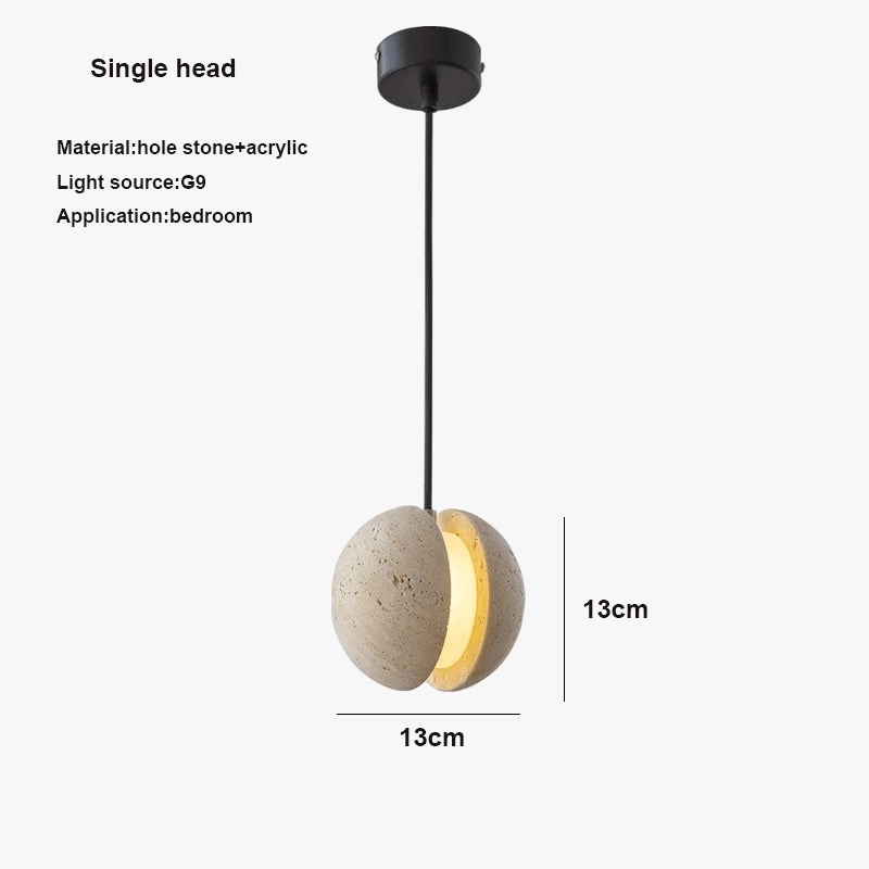 Suspension Wabi-sabi Cave Pierre Lune Intérieur Chaud Décoratif Hôtel Homestay Bar LED | Marco Lucetti