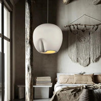 Suspension Wabi Sabi en polystyrène fait main - Bois et LED E27 | Marco Lucetti