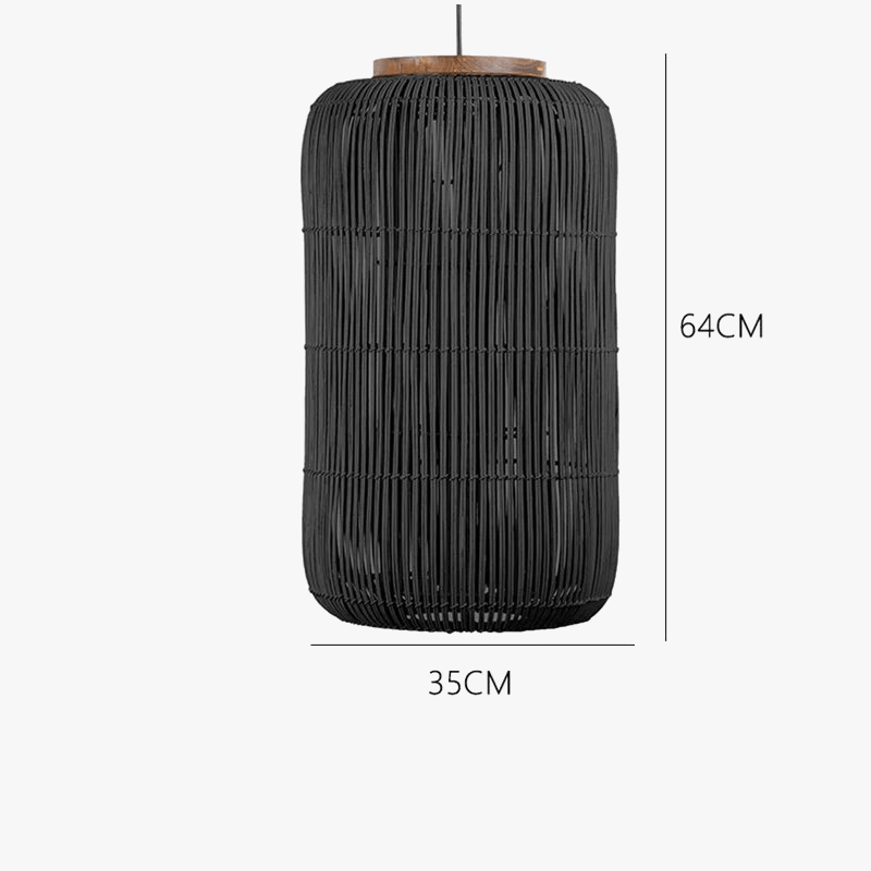 Suspension Wabi-sabi lumières chinois rétro - Déco salle à manger salon restaurant chez l'habitant en rotin | Marco Lucetti