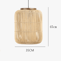 Suspension Wabi-sabi lumières chinois rétro - Déco salle à manger salon restaurant chez l'habitant en rotin | Marco Lucetti