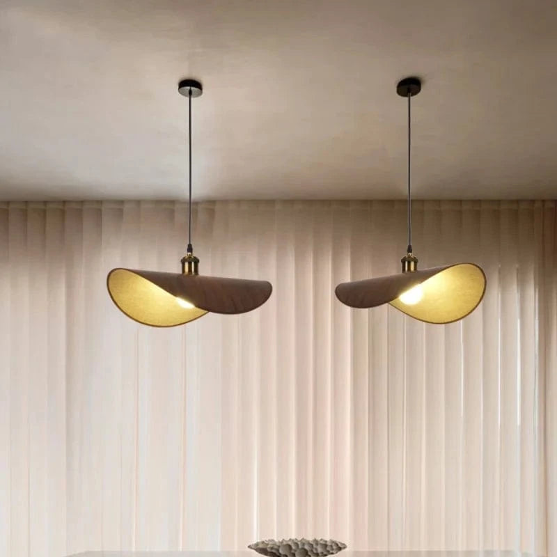 Suspension Wabi Sabi minimaliste LED rétro chapeau nordique pour salle à manger. | Marco Lucetti