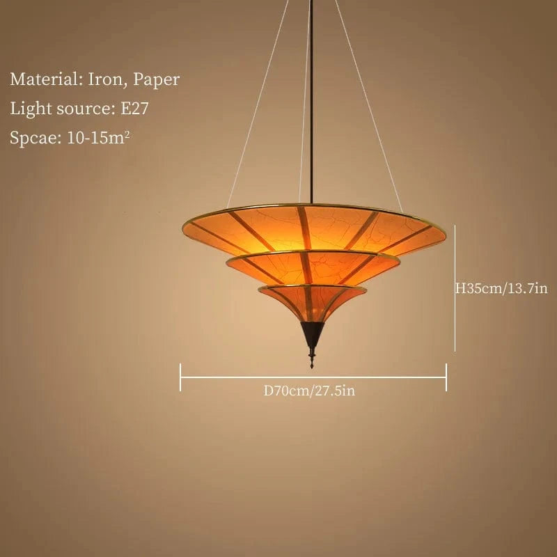 Suspension Wabi-Sabi pour une décoration asiatique authentique | Marco Lucetti D70cm / Lumière blanche