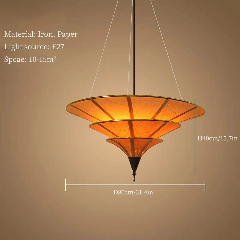 Suspension Wabi-Sabi pour une décoration asiatique authentique | Marco Lucetti D80cm / Lumière blanche