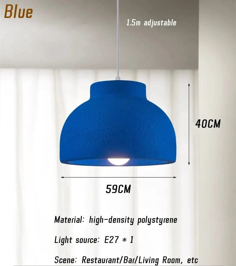 Suspension Wabi Sabi salle à manger LED japonais chambre créative - Design éclairage lustre  | Marco Lucetti Bleu-59CM / Lumière 3 couleurs