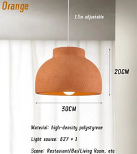 Suspension Wabi Sabi salle à manger LED japonais chambre créative - Design éclairage lustre  | Marco Lucetti Orange-30CM / Lumière 3 couleurs