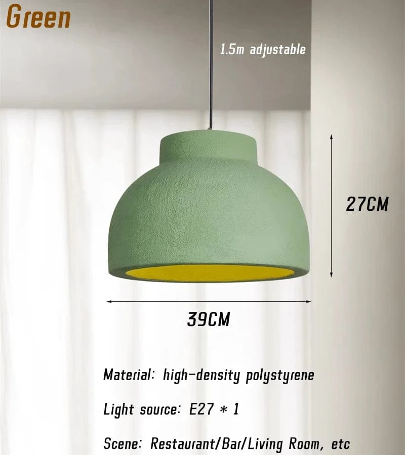 Suspension Wabi Sabi salle à manger LED japonais chambre créative - Design éclairage lustre  | Marco Lucetti Vert-39CM / Lumière 3 couleurs