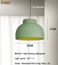 Suspension Wabi Sabi salle à manger LED japonais chambre créative - Design éclairage lustre  | Marco Lucetti Vert-39CM / Lumière 3 couleurs