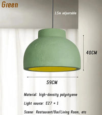 Suspension Wabi Sabi salle à manger LED japonais chambre créative - Design éclairage lustre  | Marco Lucetti Vert-59CM / Lumière 3 couleurs