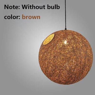 Suspension Wicker en boule de tissu coloré | Marco Lucetti Marron / 15cm