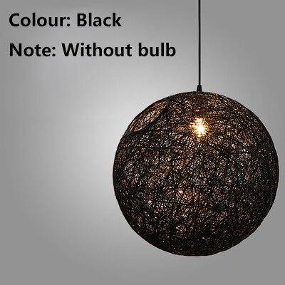 Suspension Wicker en boule de tissu coloré | Marco Lucetti Noir / 15cm