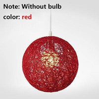 Suspension Wicker en boule de tissu coloré | Marco Lucetti Rouge / 15cm