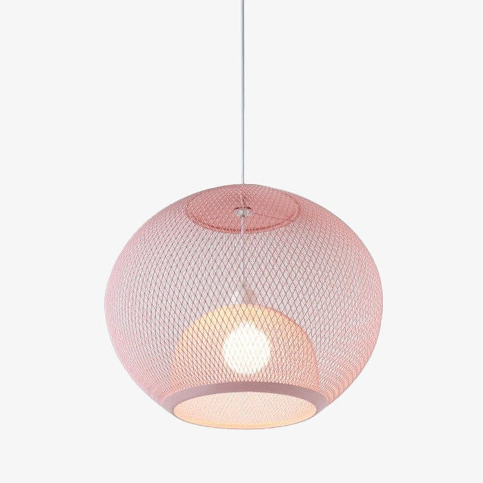 Suspension Wicker en métal ajouré | Marco Lucetti Rose