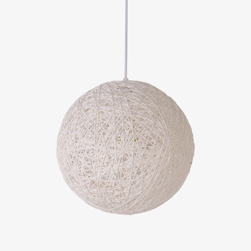 Suspension Wicker en papier boule | Marco Lucetti Blanc / 15cm