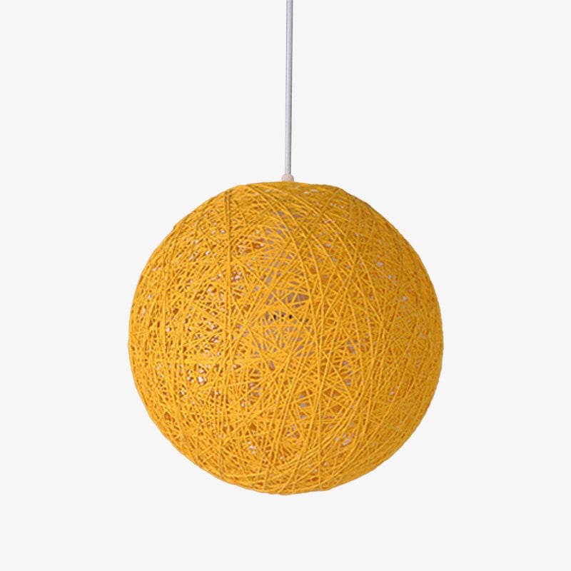 Suspension Wicker en papier boule | Marco Lucetti Jaune / 15cm