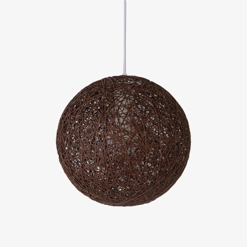 Suspension Wicker en papier boule | Marco Lucetti Marron / 15cm