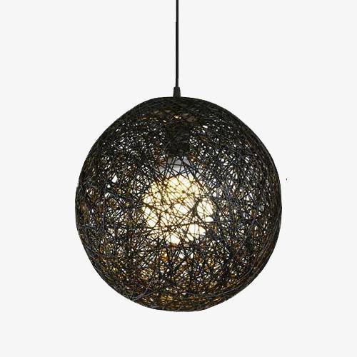 Suspension Wicker en papier boule | Marco Lucetti Noir / 15cm