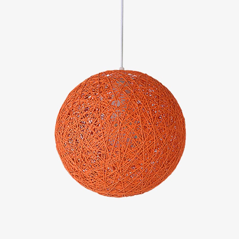 Suspension Wicker en papier boule | Marco Lucetti Orange / 15cm
