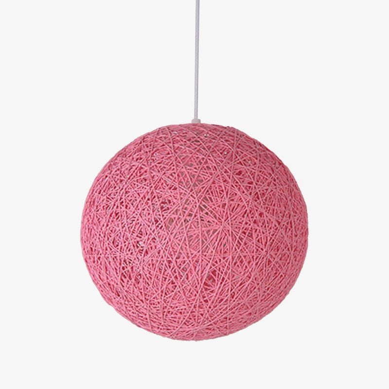 Suspension Wicker en papier boule | Marco Lucetti Rose / 15cm
