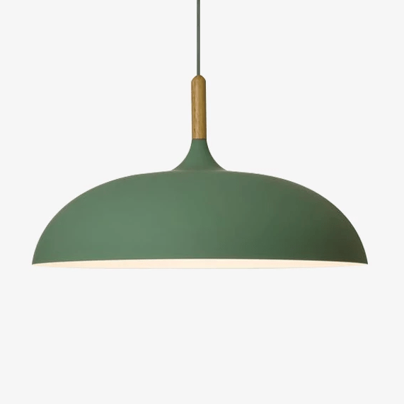 Suspension Wood en aluminium et bois massif | Marco Lucetti Vert / 35cm