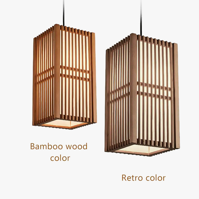 Suspension bois vintage japonais Zen