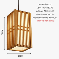 Suspension bois vintage japonais Zen