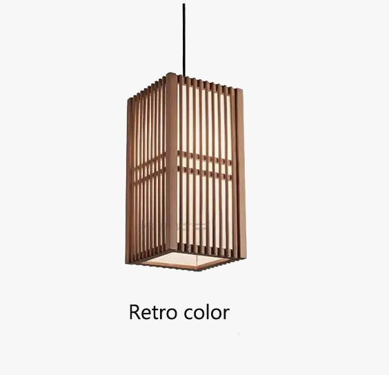 Suspension bois vintage japonais Zen