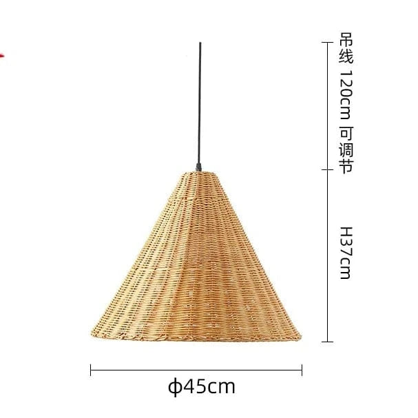 Suspension Zen en rotin de bambou | Marco Lucetti Bois 45cm / Blanc froid