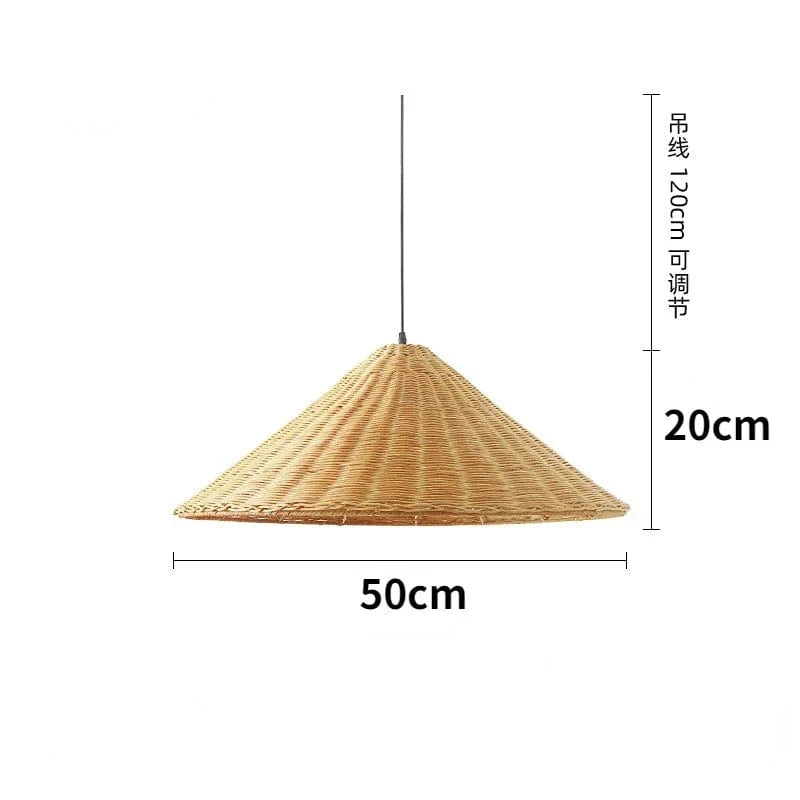 Suspension Zen en rotin de bambou | Marco Lucetti Bois 50cm / Blanc froid