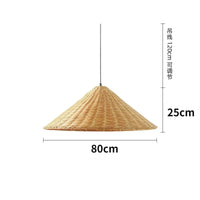 Suspension Zen en rotin de bambou | Marco Lucetti Bois 80cm / Blanc froid