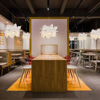 Suspensions artisanales pour éclairage de magasin : Lampe suspendue en papier blanc - Luminaire de plafond E27 | Marco Lucetti