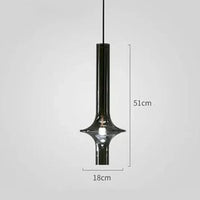 Suspensions contemporaines en verre de luxe nordique | Marco Lucetti Gris fumé grand