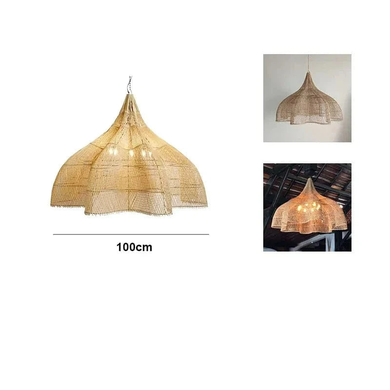 Suspensions en rotin modernes et créatives | Marco Lucetti Couleur primaire-D100cm