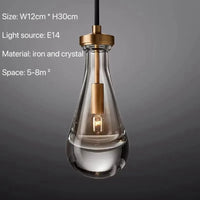 Suspensions en verre cristal avec gouttelettes d'eau | Marco Lucetti Blanc froid