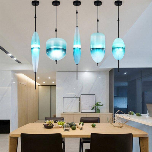 Suspensions LED en verre bleu design | Marco Lucetti