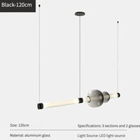 Suspensions LED en verre de designer canadien | Marco Lucetti B Noir 120cm / Lumière naturelle 4500k