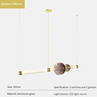 Suspensions LED en verre de designer canadien | Marco Lucetti B Or 100cm / Lumière naturelle 4500k