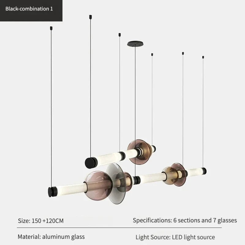 Suspensions LED en verre de designer canadien | Marco Lucetti Noir 150 120 / Lumière naturelle 4500k