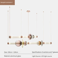 Suspensions LED en verre de designer canadien | Marco Lucetti Or rose 150 120 / Télécommande