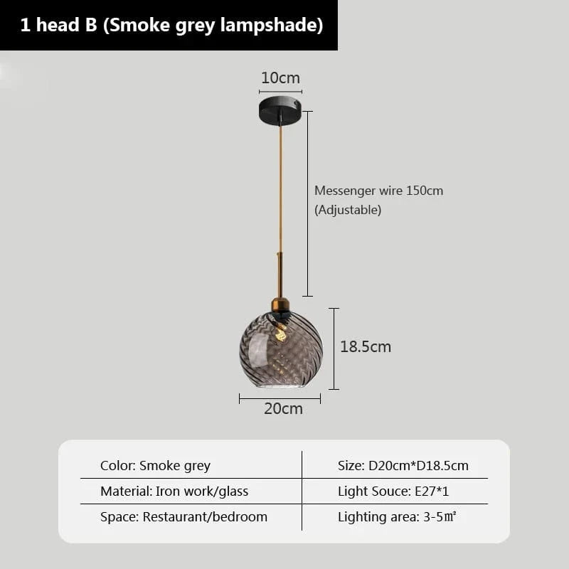 Suspensions LED en verre ultra tendance | Marco Lucetti D / Sans ampoule