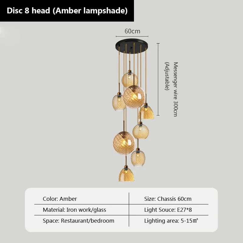 Suspensions LED en verre ultra tendance | Marco Lucetti P. / Sans ampoule