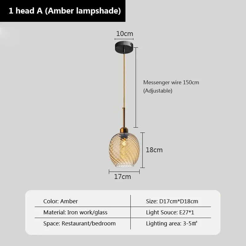 Suspensions LED en verre ultra tendance | Marco Lucetti UN / Sans ampoule