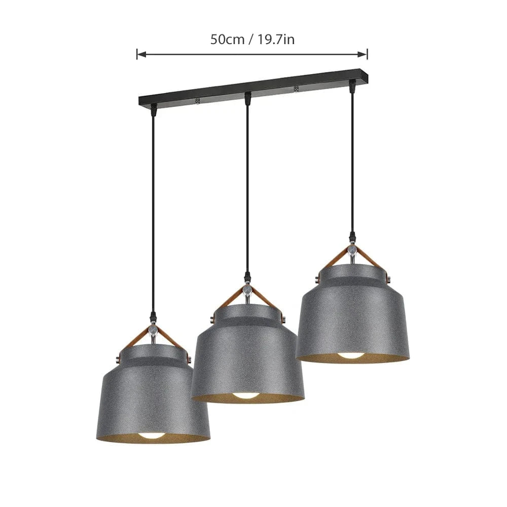 Suspensions LED nordiques pour salle à manger et cuisine - Design moderne pour chambre et salon | Marco Lucetti 3 Têtes Noir Rect