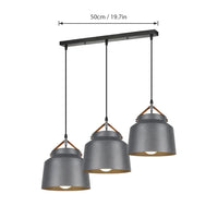 Suspensions LED nordiques pour salle à manger et cuisine - Design moderne pour chambre et salon | Marco Lucetti 3 Têtes Noir Rect