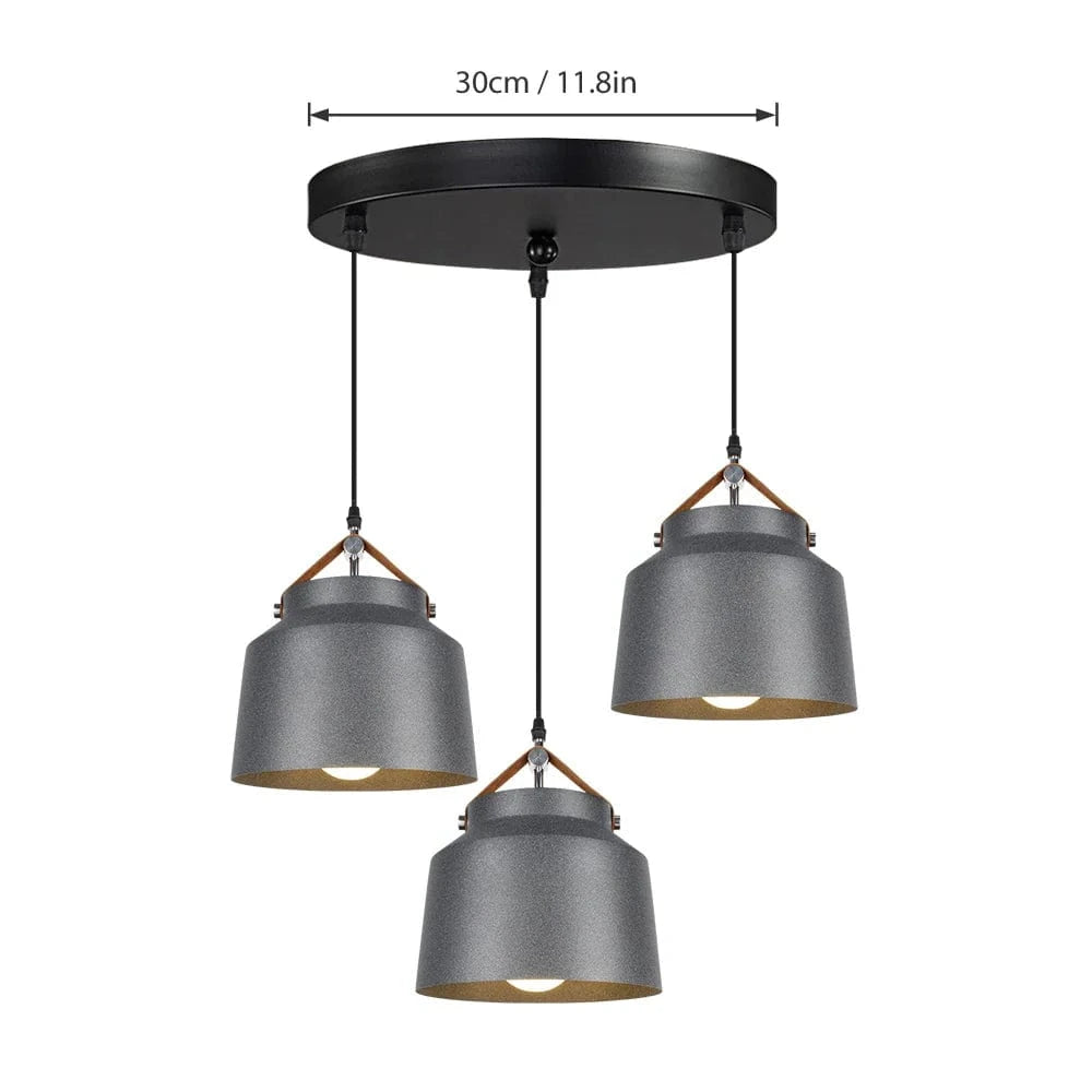 Suspensions LED nordiques pour salle à manger et cuisine - Design moderne pour chambre et salon | Marco Lucetti Disque noir 3 têtes