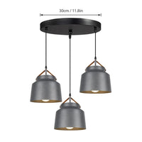 Suspensions LED nordiques pour salle à manger et cuisine - Design moderne pour chambre et salon | Marco Lucetti Disque noir 3 têtes