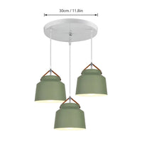 Suspensions LED nordiques pour salle à manger et cuisine - Design moderne pour chambre et salon | Marco Lucetti Disque vert 3 têtes