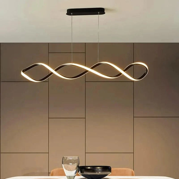 Suspensions lumineuses modernes pour une décoration de salle à manger smart et moderne | Marco Lucetti Noir / Longueur 80cm / Blanc froid