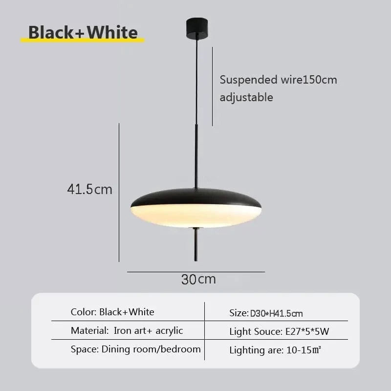 Suspensions "Modern UFO" noires et blanches | Marco Lucetti PL788 BW 30cm / Blanc froid