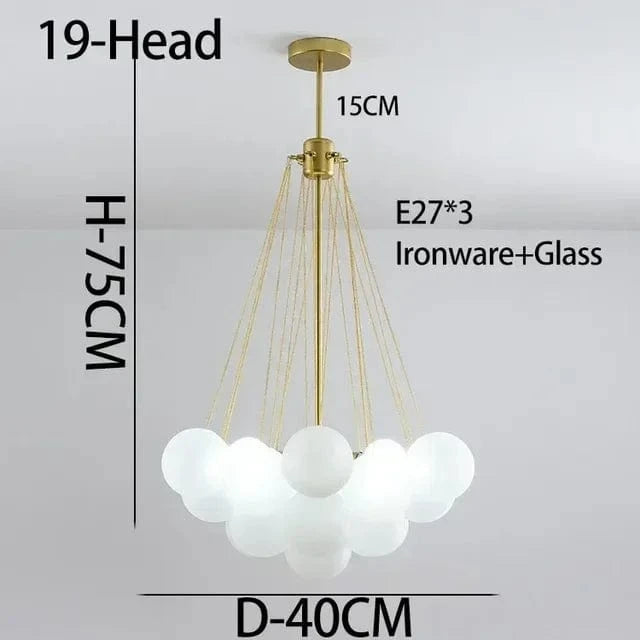 Suspensions Modernes en Verre de Lait Magique de Haricot - Brand Name | Marco Lucetti D-19Verre-Doré / 110V / Lumière chaude 3000K
